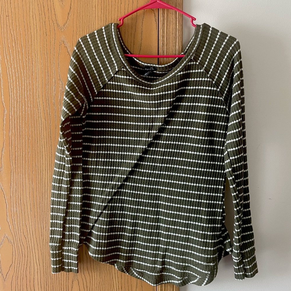 Green and white striped sweater from rue 21